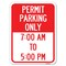 Signmission Permit Parking 7-00 Am to 5-00 Pm Heavy-Gauge Alum Rust Proof Parking Sign, 18" x 24", A-1824-23324 A-1824-23324 - alternate 1